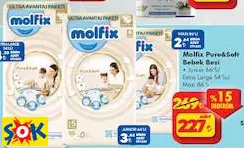 MOLFİX PURE&SOFT BEBEK BEZİ • JUNİOR 66’LI/ EXTRA LARGE 54’LÜ/ MAXİ 86’LI